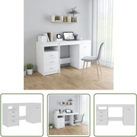 The Living Store Schreibtisch Weiß 140x50x76 cm Holzwerkstoff - Bürostuhl - Schreibtisch - Home Office - Arbeitsplatzgestaltung - Holzwerkstoffmöbel von TORANA