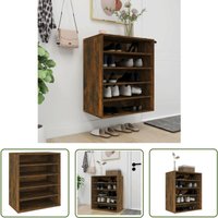 Jinlefu - The Living Store Schuhschrank Räuchereiche 60x35x70 cm Holzwerkstoff - Schuhschrank - Schrank - Regal - Garderobe - Wohnraumorganisation Jinlefu - The Living Store Schuhschrank Räuchereiche 60x35x70 cm Holzwerkstoff - Schuhschrank - Schrank - Regal - Garderobe - Wohnraumorganisation von JINLEFU