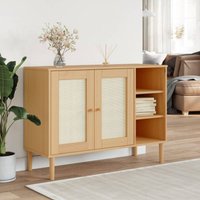 Prolenta Premium Sideboard SENJA Rattan-Optik Braun 112x40x80 cm von PROLENTA PREMIUM