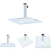 The Living Store Sonnenschirmständer Weiß 12 kg 49 cm Gusseisen - Sonnenschirmständer - Weiß von JINLEFU
