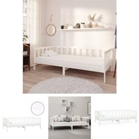 Tagesbett mit Matratze 90x200 cm Weiß Kiefer - Weiß - Prolenta Premium von PROLENTA PREMIUM