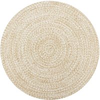 Prolenta Premium - Teppich Handgefertigt Jute Weiß und Natur 90 cm - Weiß von PROLENTA PREMIUM