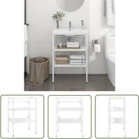 Prolenta Premium - The Living Store Badezimmer Waschtischgestell Weiß 59x38x83 cm Eisen - Badezimmermöbel - Waschtischgestell - Eisenregal von PROLENTA PREMIUM