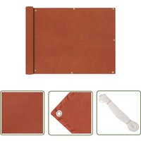Prolenta Premium - The Living Store Balkonsichtschutz Oxfordgewebe 90x400 cm Terracotta - Balkon Privacy Screen - Sichtschutz Für Balkon - Windschutz von PROLENTA PREMIUM