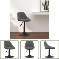 Prolenta Premium - The Living Store Barhocker Dunkelgrau Samt - Samtsitzplatz - Barhocker - Höhenverstellbar - Drehbares Stuhl - Küchenstuhl von PROLENTA PREMIUM