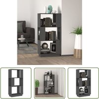 Prolenta Premium - The Living Store Bücherregal/Raumteiler Grau 51x25x101 cm Massivholz Kiefer - Holzregal - Buche - Bücherregal Grau - Sideboard von PROLENTA PREMIUM