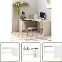 Prolenta Premium - The Living Store Eckschreibtisch in L-Form Weiß 120x140x75 cm Holzwerkstoff - Eck Schreibtisch - Holzwerkstoff Schreibtisch von PROLENTA PREMIUM