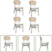 Prolenta Premium - The Living Store Esszimmerstühle 4 Stk. Grau Leinenbezug - Esszimmerstühle - Rattan Möbel - Gartenstühle - Komfortable Stühle von PROLENTA PREMIUM