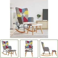 The Living Store Schaukelstuhl mit Hocker Patchwork Stoff - Schaukelstuhl - Patchwork Sessel - Wohnzimmersessel - Lounge Chair - Gemütlicher Stuhl The Living Store Schaukelstuhl mit Hocker Patchwork Stoff - Schaukelstuhl - Patchwork Sessel - Wohnzimmersessel - Lounge Chair - Gemütlicher Stuhl von PROLENTA PREMIUM
