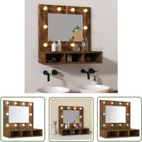 Prolenta Premium - The Living Store Spiegelschrank mit led Räuchereiche 60x31,5x62 cm - Spiegelschrank - LED-Spiegel - Badezimmermöbel - Wandmontage Prolenta Premium - The Living Store Spiegelschrank mit led Räuchereiche 60x31,5x62 cm - Spiegelschrank - LED-Spiegel - Badezimmermöbel - Wandmontage von PROLENTA PREMIUM