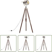 The Living Store Stehleuchte Dreibein Massivholz Mango 180 cm - Retro Lampe - Stehlampe - Dreibeinständer - Wohnzimmer Deko - Industrielampen von PROLENTA PREMIUM
