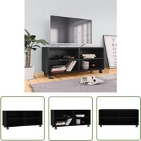 Prolenta Premium - The Living Store TV-Schrank mit Rollen Schwarz 90x35x35 cm Holzwerkstoff - TV-Schrank - Holzscherank - Fernsehschränkchen - Regal von PROLENTA PREMIUM