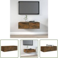 Prolenta Premium - The Living Store Wandschrank Räuchereiche 68x30x20 cm Holzwerkstoff - Wandregal - Hängeschrank - Wohnzimmermöbel - Regal Prolenta Premium - The Living Store Wandschrank Räuchereiche 68x30x20 cm Holzwerkstoff - Wandregal - Hängeschrank - Wohnzimmermöbel - Regal von PROLENTA PREMIUM