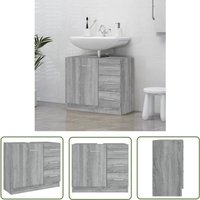 Prolenta Premium - The Living Store Waschbeckenschrank Grau Sonoma 63x30x54 cm Holzwerkstoff - Waschbeckenunterschrank - Badezimmermöbel Prolenta Premium - The Living Store Waschbeckenschrank Grau Sonoma 63x30x54 cm Holzwerkstoff - Waschbeckenunterschrank - Badezimmermöbel von PROLENTA PREMIUM