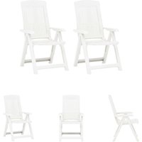 Verstellbare Gartenstühle 2 Stk. Kunststoff Weiß - Weiß - Prolenta Premium von PROLENTA PREMIUM
