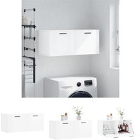 Wandschrank Hochglanz-Weiß 80x36,5x35 cm - Weiß - Prolenta Premium von PROLENTA PREMIUM