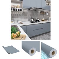 The Living Store Selbstklebende Möbelfolie Grau 500 x 90 cm pvc - Fensterfolie - Grau von PROLENTA PREMIUM