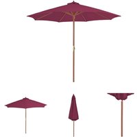 Prolenta Premium - Sonnensc rm mit Holz-Mast 300 cm - Rot von PROLENTA PREMIUM