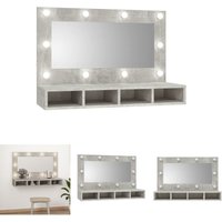 Spiegelschrank mit led Betongrau 90x31,5x62 cm - Grau - Prolenta Premium von PROLENTA PREMIUM