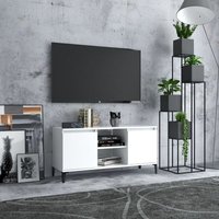 Longziming - TV-Schrank mit Metallbeinen Weiß 103,5x35x50 cm von LONGZIMING