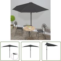 The Living Store Balkon-Sonnenschirm mit Alu-Mast Anthrazit 300x155 cm Halbrund - Balkonschirm - Sonnenschirm - Gartensonnenschirm - Halbmondschirms The Living Store Balkon-Sonnenschirm mit Alu-Mast Anthrazit 300x155 cm Halbrund - Balkonschirm - Sonnenschirm - Gartensonnenschirm - Halbmondschirms von PROLENTA PREMIUM