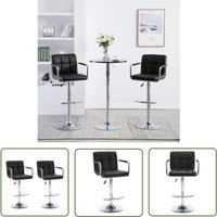 The Living Store Barhocker 2 Stk. Schwarz Kunstleder - Barhocker - Küchenhocker - Sitzhocker - Hochstuhl - Designer Stuhl von PROLENTA PREMIUM