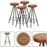 The Living Store Barhocker 4 Stk. Echtleder - Industriel Style Barhocker - Echtleder Barhocker - Barhocker Set - Stahlline Barhocker - Designer The Living Store Barhocker 4 Stk. Echtleder - Industriel Style Barhocker - Echtleder Barhocker - Barhocker Set - Stahlline Barhocker - Designer von PROLENTA PREMIUM