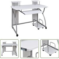 The Living Store Computertisch Weiß 110x52x88,5 cm Holzwerkstoff - Schreibtisch - Computertisch - Home Office - Arbeitsplatz - Weißer Schreibtisch The Living Store Computertisch Weiß 110x52x88,5 cm Holzwerkstoff - Schreibtisch - Computertisch - Home Office - Arbeitsplatz - Weißer Schreibtisch von PROLENTA PREMIUM