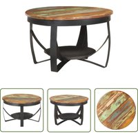 The Living Store Couchtisch Ø68x43 cm Recyceltes Massivholz - Holz Couchtisch - Industriel Style - Recyceltes Holz - Massivholzt Tisch - Beistelltisch von PROLENTA PREMIUM