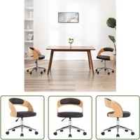 The Living Store Drehbarer Bürostuhl Schwarz Bugholz und Kunstleder - Bürostuhl - Drehstuhl - Arbeitsstuhl - Schreibtischstuhl - Ergonomischer Stuhl The Living Store Drehbarer Bürostuhl Schwarz Bugholz und Kunstleder - Bürostuhl - Drehstuhl - Arbeitsstuhl - Schreibtischstuhl - Ergonomischer Stuhl von PROLENTA PREMIUM