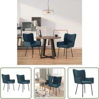 The Living Store Esszimmerstühle 2 Stk. Blau Samt - Esszimmerstühle - Samtstühle - Blaue Möbel - Bequeme Stühle - Moderner Esstischstuhl von PROLENTA PREMIUM