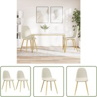 Prolenta Premium - The Living Store Esszimmerstühle 2 Stk. Cremeweiß Samt - Esszimmerstühle - Cremeweiße Möbel - Samtstühle - Bequeme Stuhl von PROLENTA PREMIUM