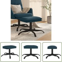 The Living Store Fußhocker Blau 60x60x36 cm Samt - Samtsessel - Hocker Blau - Beistelltisch - Lounge Möbel - Sessel Mit Armlehnen von PROLENTA PREMIUM