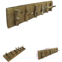 The Living Store Garderobenleiste Altholz Massiv 60 x 15 cm - Kleiderhaken & Garderobenständer von PROLENTA PREMIUM