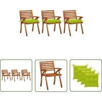 The Living Store Garten-Essstühle mit Kissen 3 Stk. Massivholz Akazie - Gartensessel - Holzsessel - Esszimmerstühle - Outdoor Möbel - Gartenmöbel The Living Store Garten-Essstühle mit Kissen 3 Stk. Massivholz Akazie - Gartensessel - Holzsessel - Esszimmerstühle - Outdoor Möbel - Gartenmöbel von PROLENTA PREMIUM