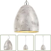 The Living Store Hängelampe Industriestil 25 W Silbern Rund 42 cm E27 - Hängelampe - Industrielampen - Deckenlampe - Eisenlampe - Silberne Lampe The Living Store Hängelampe Industriestil 25 W Silbern Rund 42 cm E27 - Hängelampe - Industrielampen - Deckenlampe - Eisenlampe - Silberne Lampe von PROLENTA PREMIUM