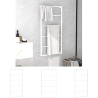 The Living Store Handtuchständer Weiß 60x10x116 cm Stahl - Handtuchhalter The Living Store Handtuchständer Weiß 60x10x116 cm Stahl - Handtuchhalter von PROLENTA PREMIUM