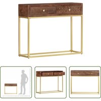 The Living Store Konsolentisch 90×30×75 cm Massivholz Mango - Vintage-Tisch - Wohnzimmermöbel - Mangoholzmöbel - Sideboard - Kommode von PROLENTA PREMIUM