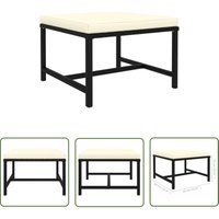 The Living Store Modular-Fußhocker mit Kissen Schwarz Poly Rattan - Modularer Fußhocker - Gartenfußbank - Outdoor Möbel - Rattan Sessel - Balkon von PROLENTA PREMIUM