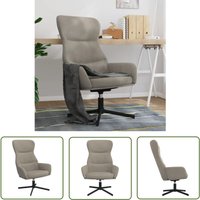 The Living Store Relaxsessel Hellgrau Samt - Samtsessel - Sessel Grau - Bequemer Sessel - Drehstuhl - Lounge Chair von PROLENTA PREMIUM