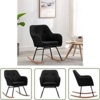 The Living Store Schaukelstuhl Schwarz Stoff - Schaukelstuhl - Sessel - Lounge Chair - Beistelltisch - Esszimmerstuhl The Living Store Schaukelstuhl Schwarz Stoff - Schaukelstuhl - Sessel - Lounge Chair - Beistelltisch - Esszimmerstuhl von PROLENTA PREMIUM