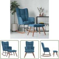 The Living Store Schaukelstuhl mit Hocker Samt Blau - Samtsofa - Relaxsessel - Schaukelstuhl - Lounge Chair - Blau Sofa The Living Store Schaukelstuhl mit Hocker Samt Blau - Samtsofa - Relaxsessel - Schaukelstuhl - Lounge Chair - Blau Sofa von PROLENTA PREMIUM