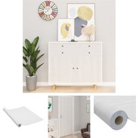 The Living Store Selbstklebende Möbelfolie Weißes Holz 500 x 90 cm PVC - Fensterfolie von PROLENTA PREMIUM