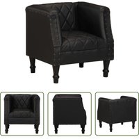 The Living Store Sessel Schwarz Echtes Ziegenleder - Ledersessel - Vintage Stil - Sessel Schwarz - Esszimmerstuhl - Lounge Chair The Living Store Sessel Schwarz Echtes Ziegenleder - Ledersessel - Vintage Stil - Sessel Schwarz - Esszimmerstuhl - Lounge Chair von PROLENTA PREMIUM