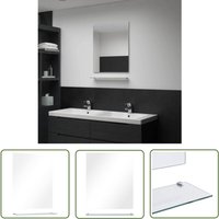 The Living Store Wandspiegel mit Regal 50×60 cm Hartglas - Wandspiegel - Spiegelschrank - Badezimmerspiegel - Wohnraumspiegel - Schlafzimmerspiegel von PROLENTA PREMIUM