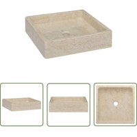 Prolenta Premium - The Living Store Waschbecken Creme 40x40x10 cm Marmor - Marmor Waschbecken - Cremefarbenes Waschbecken - Handgefertigtes von PROLENTA PREMIUM
