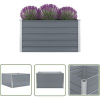 Prolenta Premium - The Living Store Hochbeet 100 x 100 x 45 cm Verzinkter Stahl Grau - Hochbeet - Stahlhochbeet - Gartenhochbeet - Balkonhochbeet von PROLENTA PREMIUM