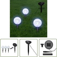 The Living Store Solarkugel 3 led Gartenleuchten mit Erdspießen & Solarmodul - Solarleuchte - Gartenleuchte - Outdoorleuchte - LED-Leuchte von PROLENTA PREMIUM