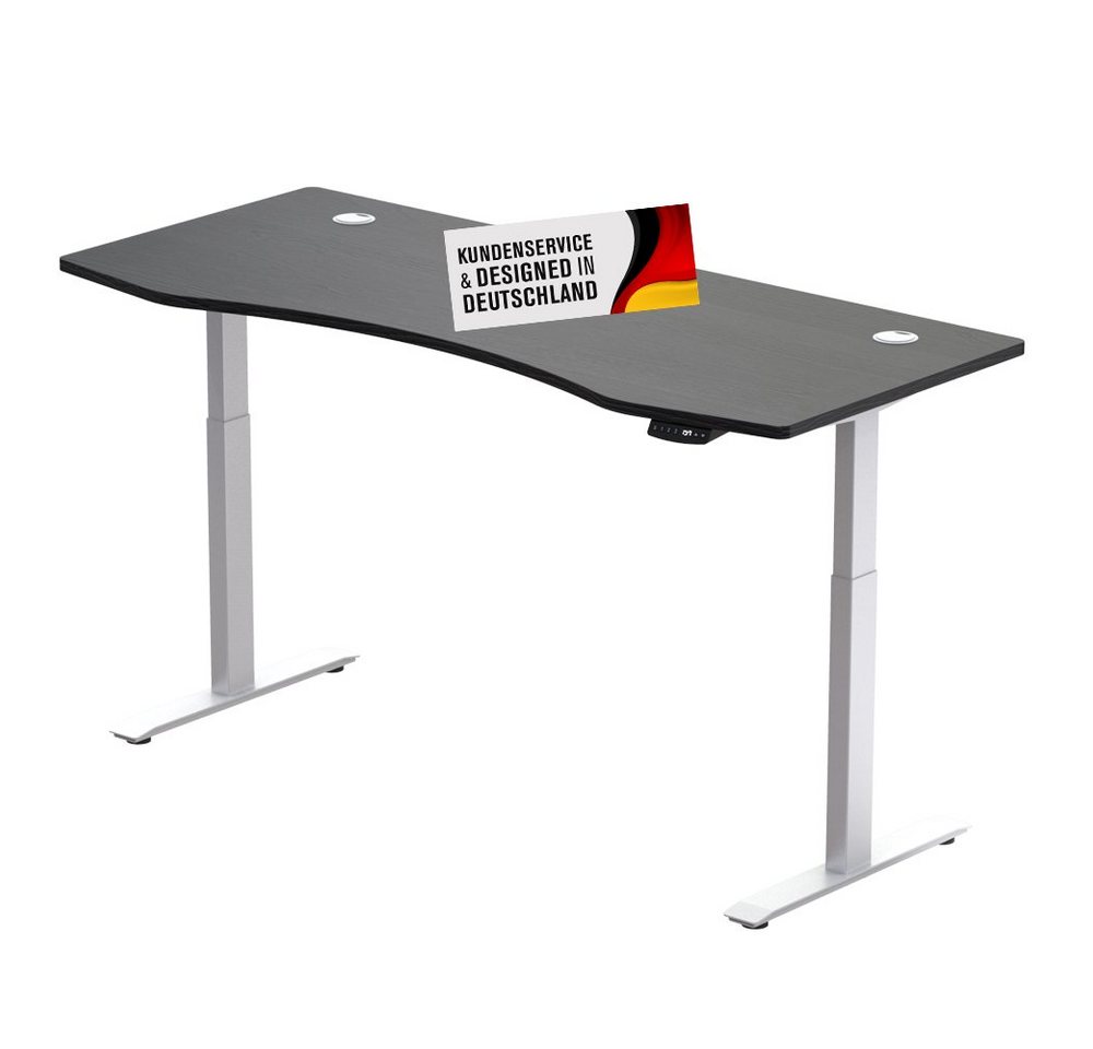 PROMAFIT Arbeitstisch Schreibtisch Stehtisch mit elektrischer Höhenverstellung (Set, 1-St), Tischplatte 180 oder 150 cm & 3 Memory Funktionen von PROMAFIT