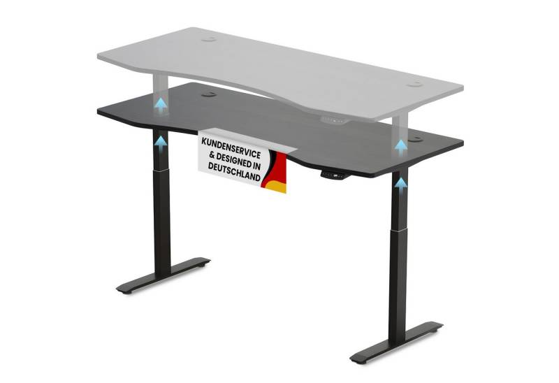 PROMAFIT Arbeitstisch Schreibtisch Stehtisch mit elektrischer Höhenverstellung (Set, 1-St., Tischplatte mit Gestell (optinal mit Doppellenkrollen), Tischplatte 180 oder 150 cm & 3 Memory Funktionen von PROMAFIT